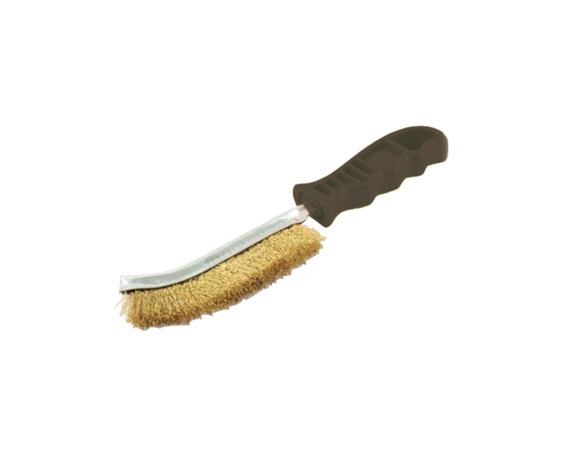 Brosse à main fil acier manche plastique
