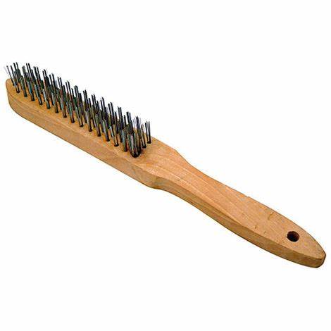 Brosse à main acier manche bois