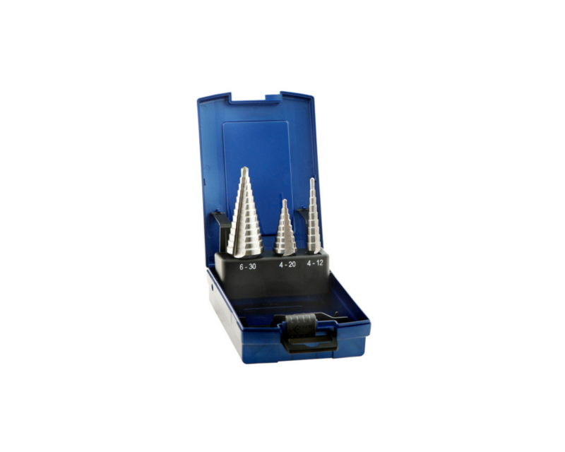 Coffret foret étagé HSS 1602 3 foret D.6-30 / 4-20 / 4-12mm