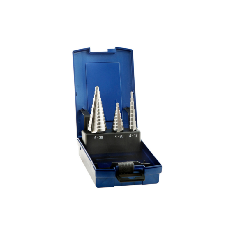 Coffret foret étagé HSS 1602 3 foret D.6-30 / 4-20 / 4-12mm
