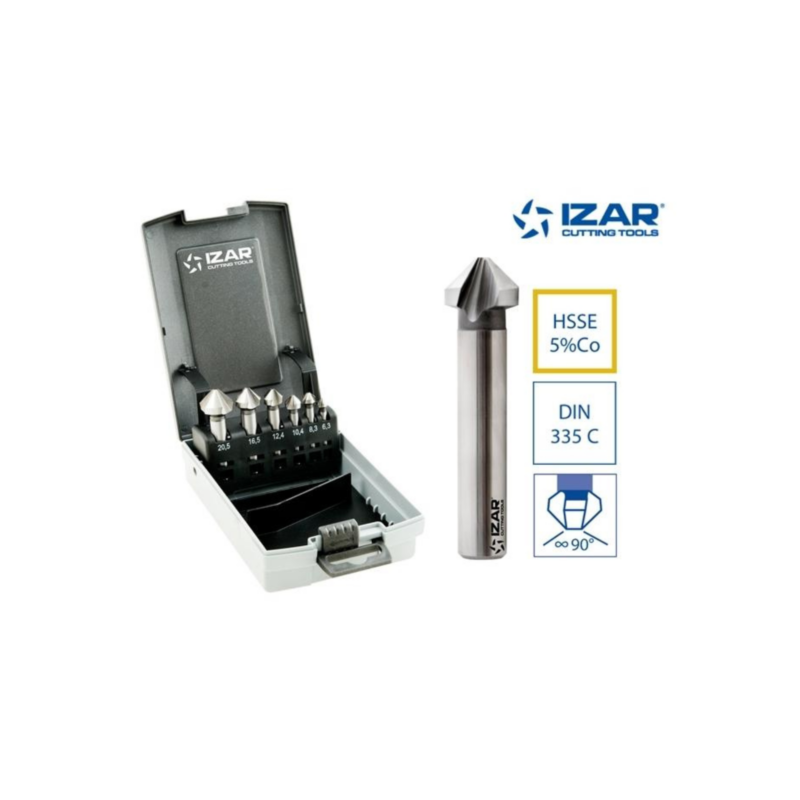 Coffret fraises à noyer 90° HSS 5% Cobalt 6 pcs - 2575